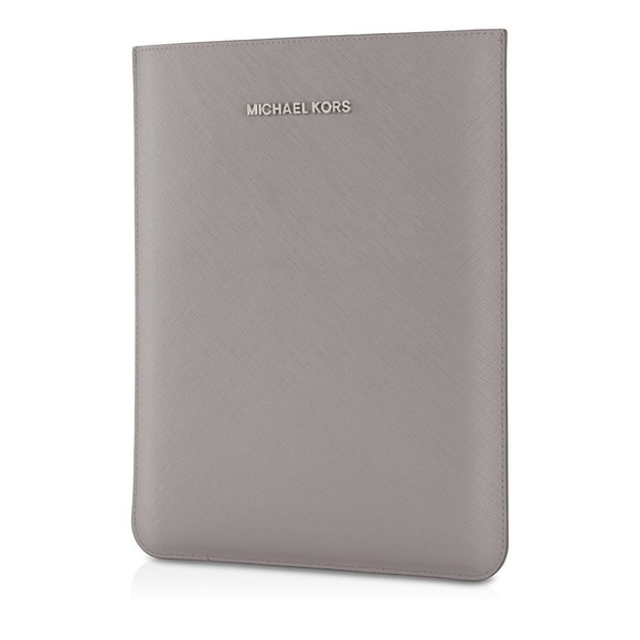 MICHAEL KORS Gray Saffiano Leather iPad Mini Padded Sleeve /Pouch /Case /Cover - Picture 2 of 8